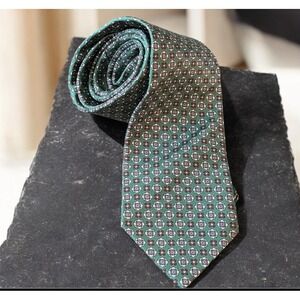 Vintage Oscar de‎ la Renta Couture Neck Tie Geometric 100% Silk Designer Lux